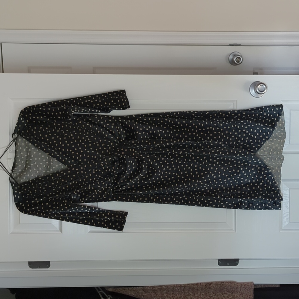 Velvet polka dot wrap style dress Zara